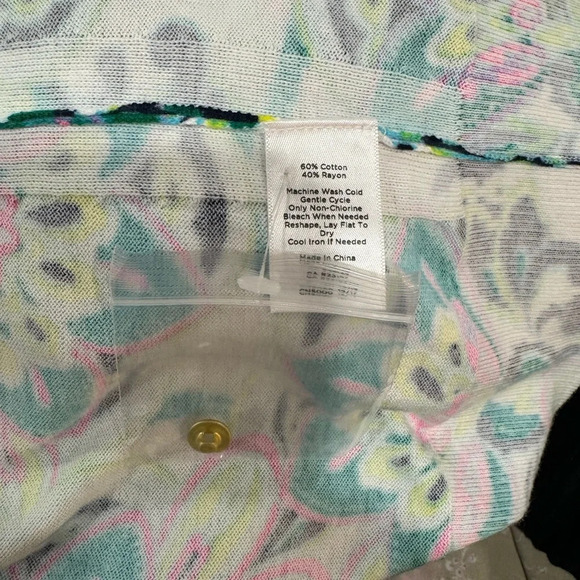 NWT TALBOTS KELLY BLOOMING PAISLEY FULL NEEDLE CARDIGAN Sz: Mp - Picture 11 of 11